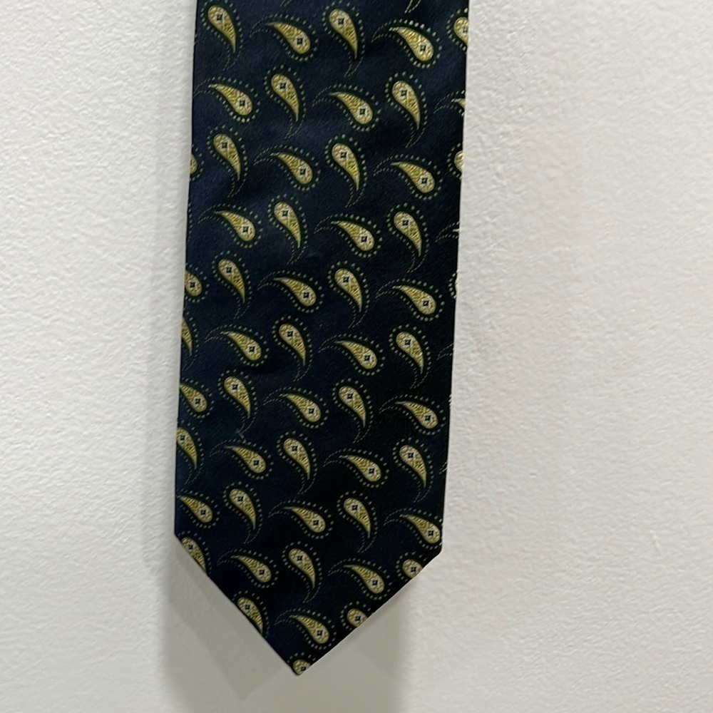 𝅺boss Hugo Boss Blue Green Paisley Tie Made in Italy
